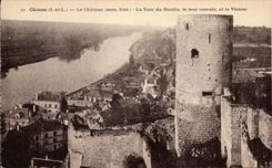 CPA Chinon the Castle the Tower of the Mill the Wall Romain
