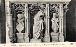 CPA Bourg Eglise de Brou Socle du Tombeau de Marguerite de Bourbon