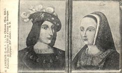 CPA Langeais los retratos del castillo de Charles VIII y de Anne de la diptica de Bretana