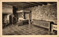 CPA Langeais el cuarto del castillo tiene tapicerias de Coucher