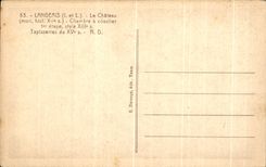 CPA Langeais el cuarto del castillo tiene tapicerias de Coucher