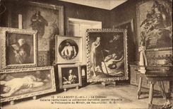 CPA Villandry Le Chateau Galerie renfermant la collection Carvalio Parmi Laquille le Philosophe au Miroir de Velasquez