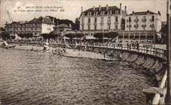 CPA Arcachon La Plage Maree Baute Les Hotels 