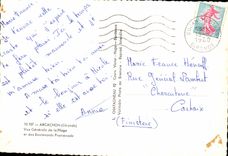 CPSM Arcachon Vue Generale De La Plage Et Des Boulevords Promenade