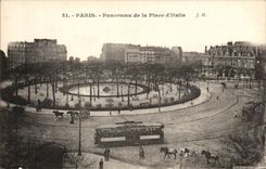 CPA Paris Panorama De La Place D'italie Tramway