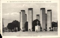CPA Exposition Internationale Dez Arts Decoratifs Paris Porte De La Concorde