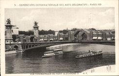 CPA Exposition Internationale Dez Arts Decoratifs Paris Vue Panoramique Du Pont Alexandre III