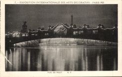 CPA Paris Exposition Internationale Des Arts Decoratifs Vue De Nuit Tour Eiffel