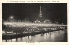 CPA Paris Exposition Internationale Des Arts Decoratifs Vue De Nuit Tour Eiffel