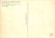 MODERN CARD Colors And Light Of France the Loire Valley the castle of Luyes
