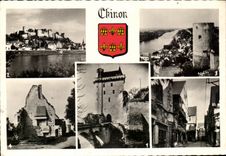 CPSM Chinon the Castle the Tower of the Clock the Castle seen general