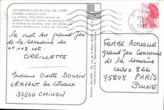 MODERN CARD Wonders Of the Loire Valley Chinon the Castle being reflected in Vienna