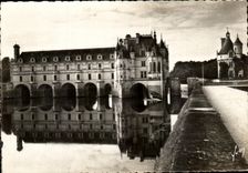 CPSM Chenonceaux el ataque frontal del castillo es y la torre de las marcas