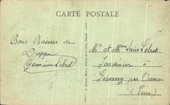 CPA Dieppe la playa y las cabinas