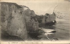 CPA Etretat Gate of Upstream and the Bench has Cuves