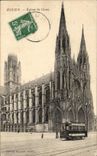 CPA Rouen Church St ouen Tram