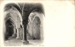 CPA Annaye Du Mont Saint Michel La Crypte de l'Aquilon