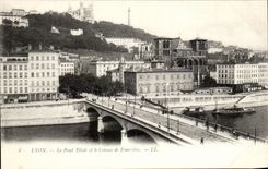 CPA Lyon the Tilsit Bridge and the Slope of Fourviere