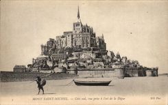 CPA Le Mont Saint Michel Cote sud vue prise a l'est de la Digue Pechuer 