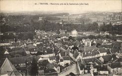 CPA Troyes Panorama taken of the Cathedral