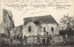 CPA Le Grande Guerre Foncquevillers Ruines du Cimetiere et de l'Eglise Militaria