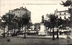 CPA Lyon Statue of Jacquard Places Russet-red Cross