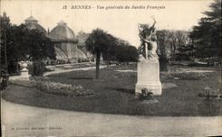 CPA Rennes Vue Generale Du Jardin Francais
