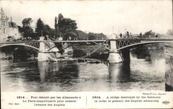 CPA Bridge Destroyed By the Germans in Ferte Under Jouarre Militaria