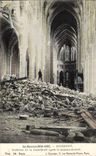 CPA Soissons Interieur de la Cathedrale apres le Bombardement Militaria