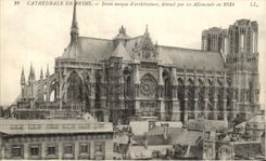 CPA Cathedrale De Rheims Jewel Unique destroyed By German in 1914 Militaria
