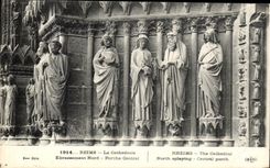 CPA Rheims the Northern Cathedral Splaying Central Porch