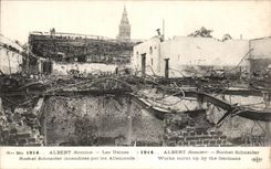 CPA Albert Les Usines Rochet Schneider Incendiees Par Les Allemands Militaria
