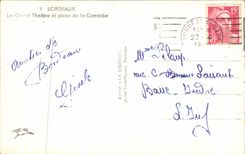 CPA Bordeaux Le Grand Theatre Et Place De La Comedie