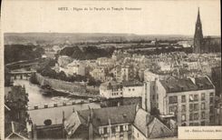 CPA Metz Digue de la Pucelle et Temple Protestant 