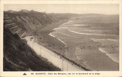 CPA Biarritz Cote des Basques vu sur le boulevard de la plage 