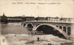 CPA Lyon Bridge Wilson lnaugure on July 14th 1918