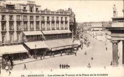 CPA Bordeaux Les Allees de Tourny et la Place de la Comedie