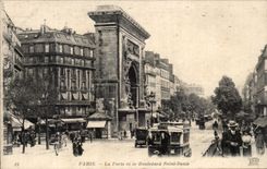 CPA Paris La Porte et Le Boulevard Saint Denis