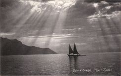 CPA Soir d'Orage Lac Leman Suisse