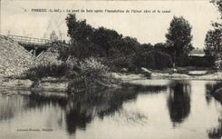 CPA Embreil el puente de madera despues de la inundacion del invierno 1911 y del canal