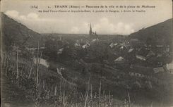CPA Thann Panorama of the City and the Plain of Mulhouse At the bottom Old Thann and Aspach Top