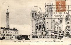 CPA Lyon Elevator of the Tower Archbishop's palace and Basilica of Fourviere
