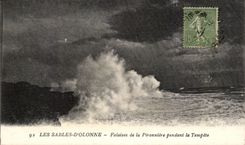 CPA Sands Of olonne Cliffs of Pironniere During the Storm