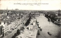 CPA Nantes the Quay of the Pit and the city Taken of the Transporter Boats