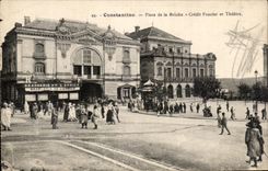 CPA Constantine Place De La Breche Credit Foncier Et Theatre Algerie Brasserie de l'etoile