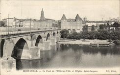 CPA Montaubin the Bridge Of the Town hall And the Church Saint Jacques