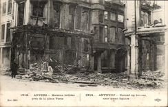 CPA Amberes contiene brulees cerca del lugar verde Militaria