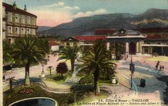 CPA Dimensions Toulon Azure Train station and places Albert 1st