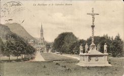 CPA La Basilique et le Calvaire Breton Lourdes