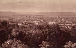 CPA Tarbes Vue Generale et la Chaine des Pyrenees